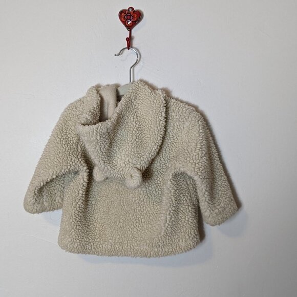 Hanna Andersson Fleece Jacket Bear Ears Hoodie Sherpa Jacket 5-12 Months Size 70 - Picture 2 of 7